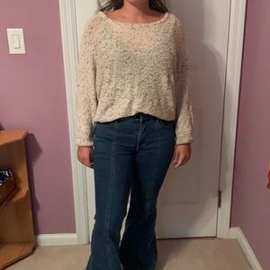 LA hearts cream oversized sweater